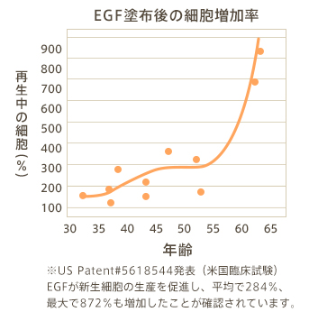 EGF塗布後の細胞増加率