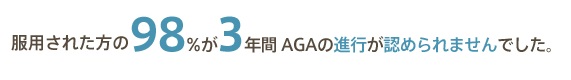 服用された方の93%が3年間AGAの進行が認められませんでした。