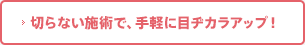 切らない施術で、手軽に目ヂカラアップ！