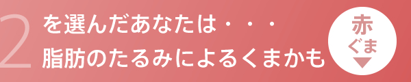 2を選んだあなたは…脂肪のたるみによるくまかも