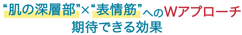 ”肌の深層部”✕”表情筋”へのWアプローチ期待できる効果