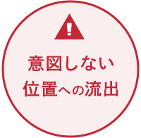 意図しない位置への流出