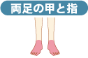 両足の甲と指