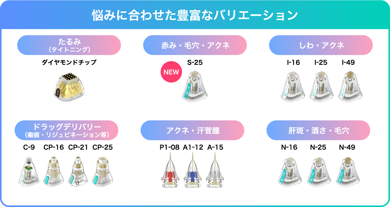 豊富なバリエーションのチップ