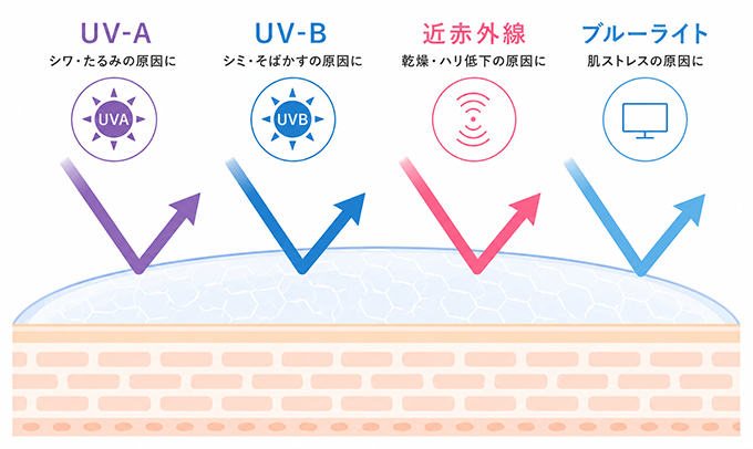 プラスリストア UVリタッチスプレーのあらゆる光ダメージからガードする「4つのプロテクト機能」